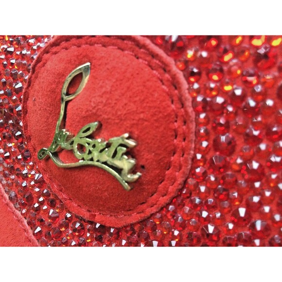 Christian Louboutin Sz 41 US 8 Red Crystal Pavot Suede Custom Strass Sneaker Men main image 13